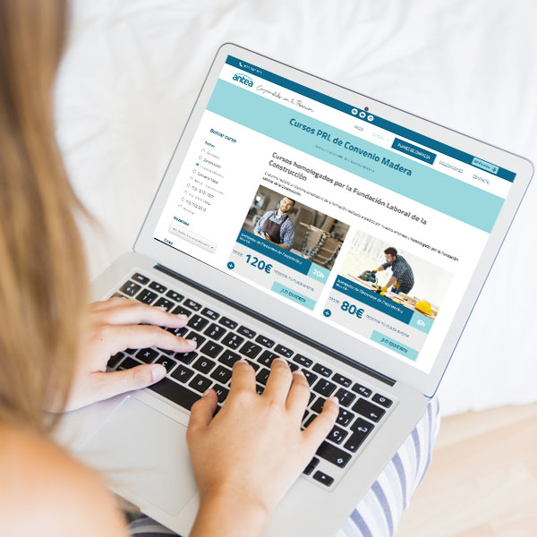 diseño en woocommerce de catálogo online de cursos prl